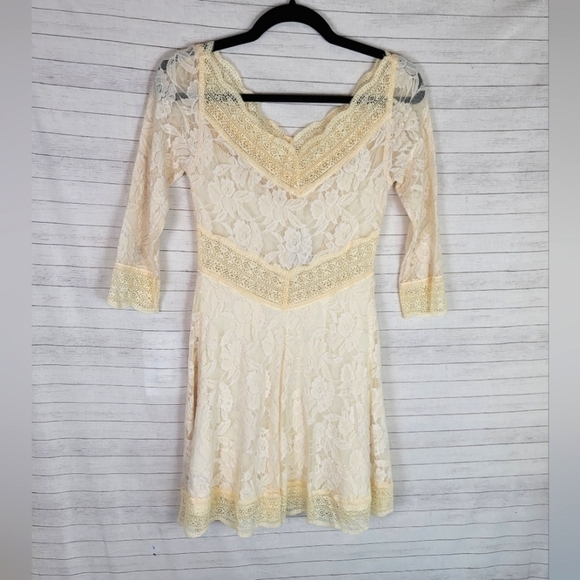 FREE PEOPLE Lacey Affair Dress in Ivory, sz Small - Picture 12 of 16
